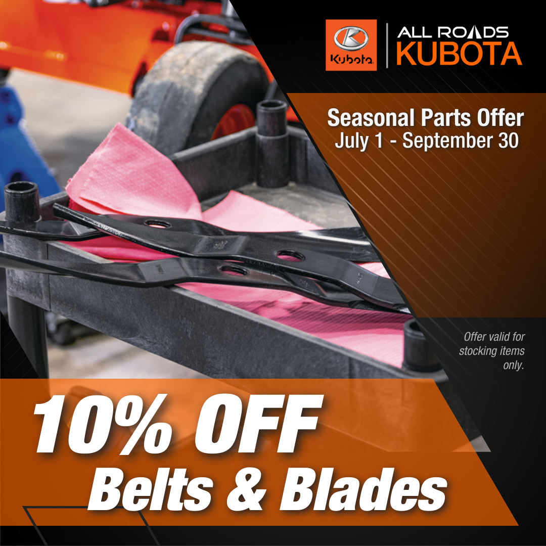 Seasonal Parts Special - 10% Off Belts & Blades